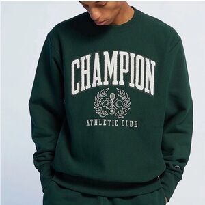 Champion Athletic Club Green Crewneck Pullover Sweatshirt Size M